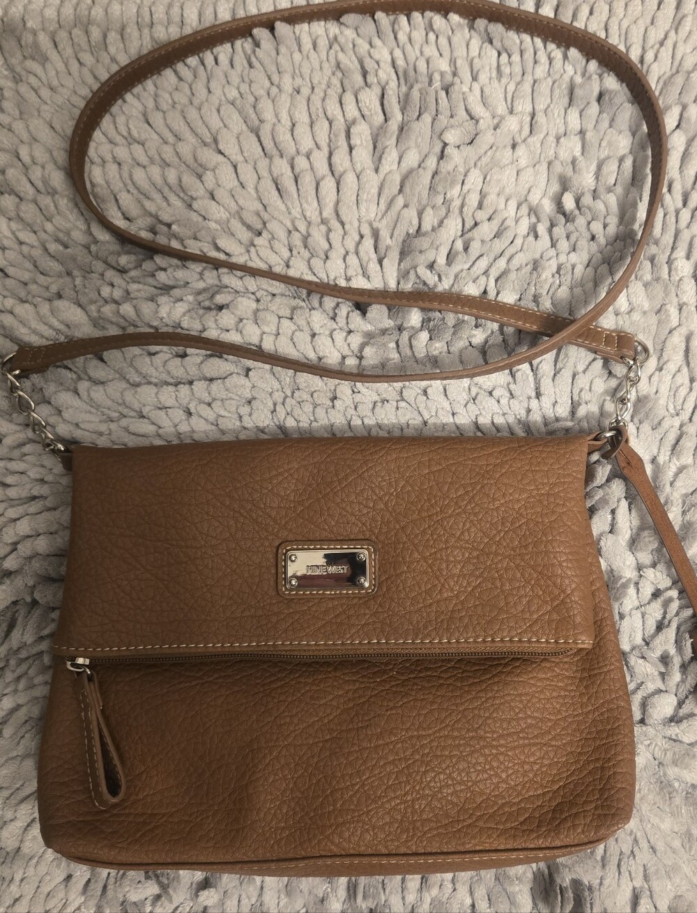 Woman's Soft Versitile Faux Leather Orange/Brown Shoulder Bag